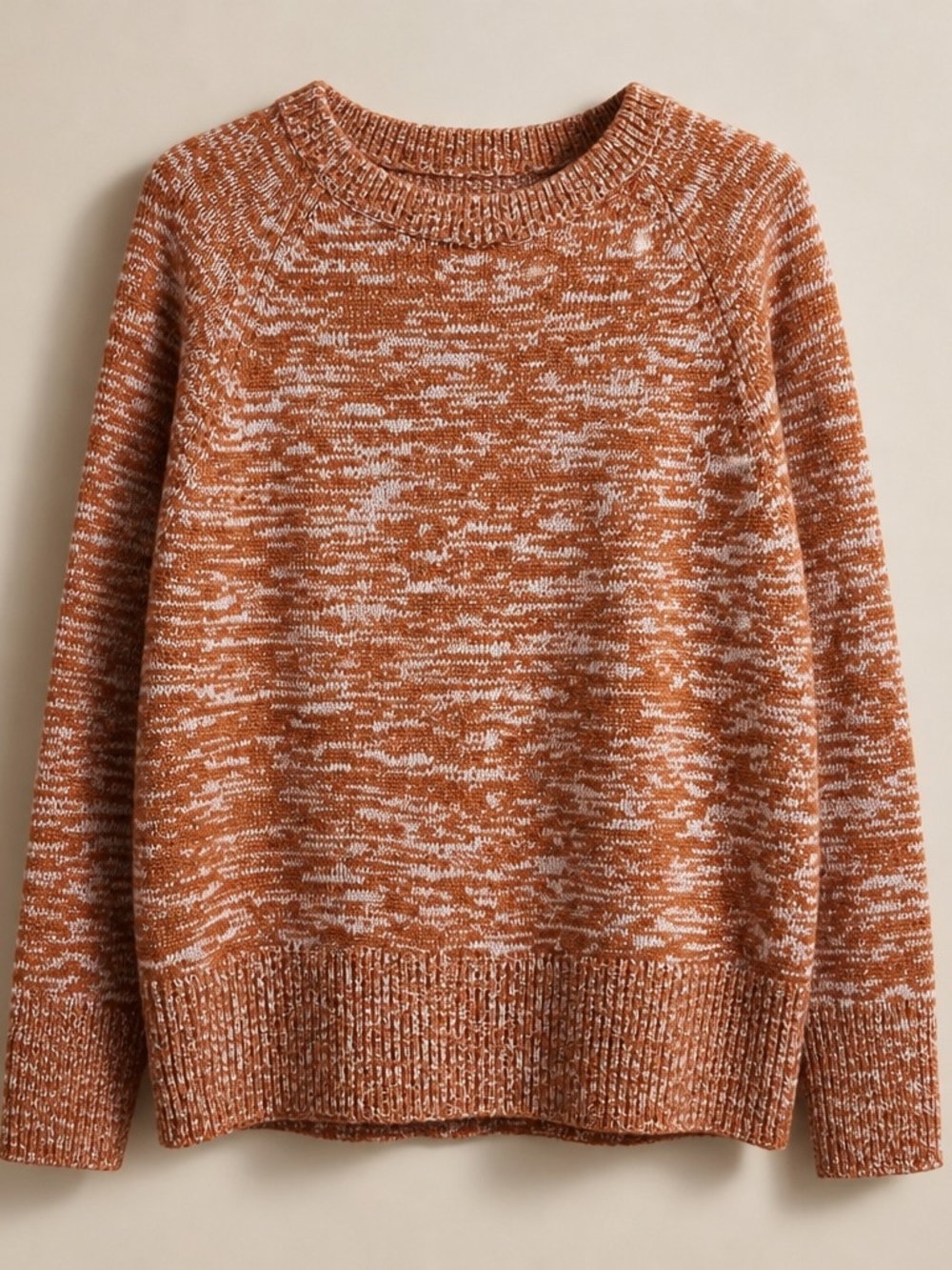 A New Day Marled Cognac Brown Crewneck Sweater